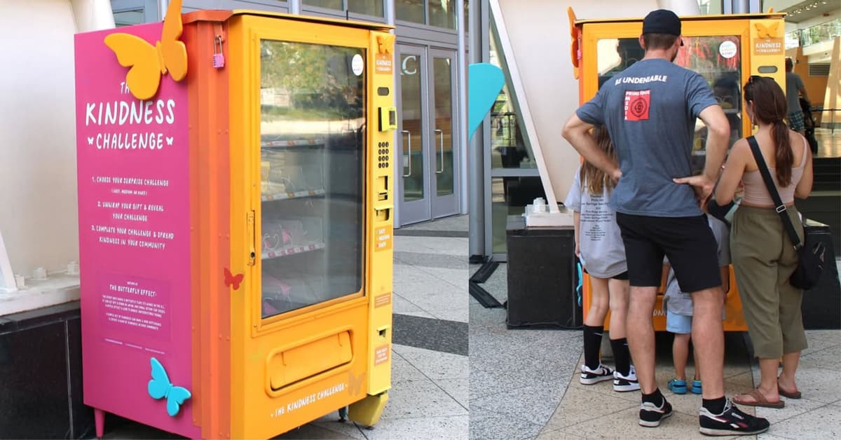 Artist Turns Old Vending Machine Into Kindness Challenge
